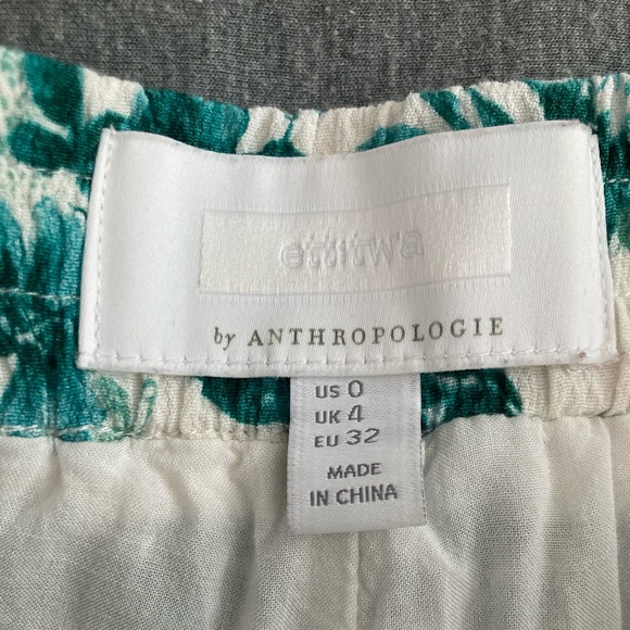Bohemian Anthropologie ett;twa Wide Leg Green and White Pants - Picture 7 of 9